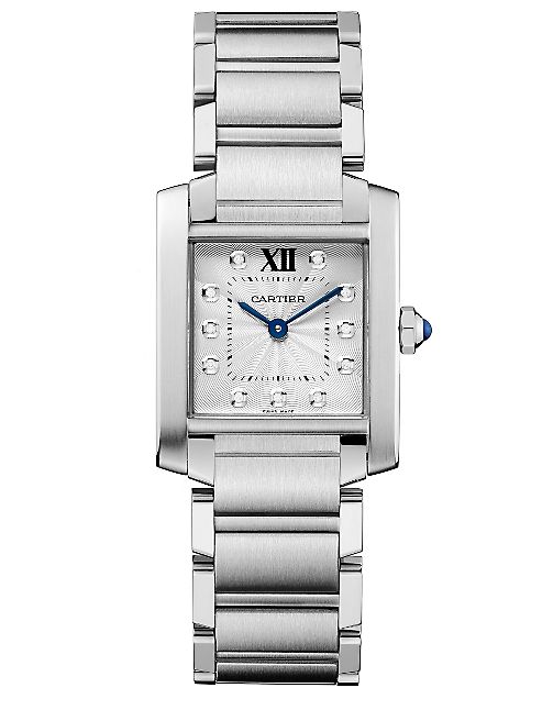 Cartier - Tank Francaise Medium Diamond & Stainless Steel Bracelet Watch