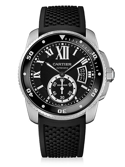 Cartier - Calibre de Cartier Diver Stainless Steel & Rubber Strap Watch