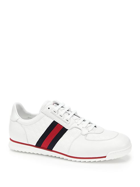 Gucci - Striped Leather Sneakers