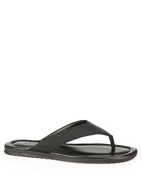 Gucci - Rubberized Leather GG Thong Flip Flops