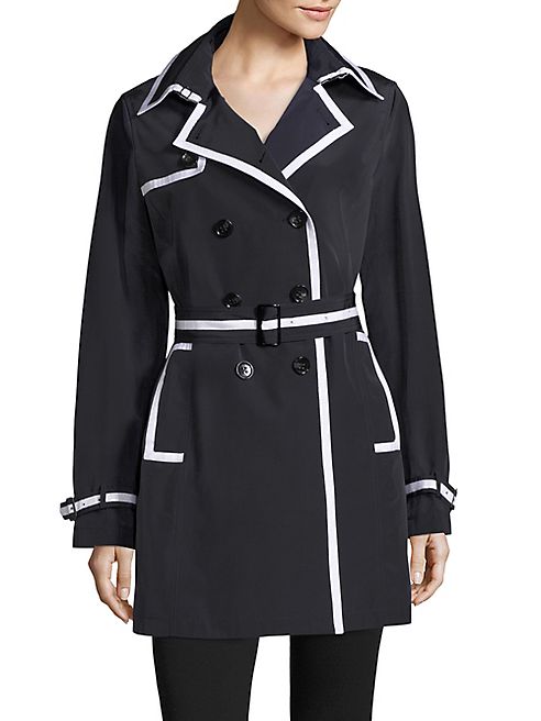 Jane Post - Downtown Grosgrain Trim Trench Coat