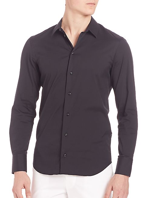 Emporio Armani - Cotton-Blend Long Sleeve Shirt