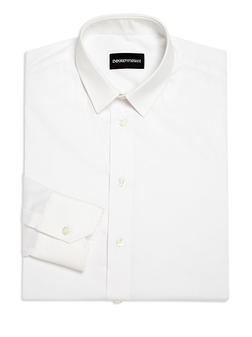 Emporio Armani - Solid Stretch Cotton Slim Dress Shirt