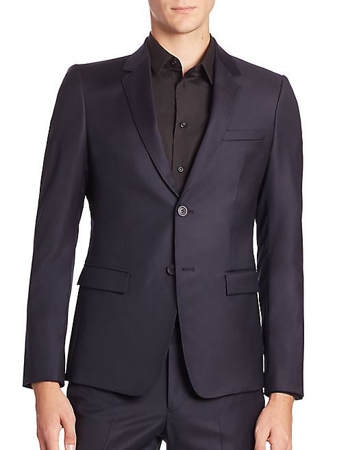 Emporio Armani - Solid Wool Suit Jacket