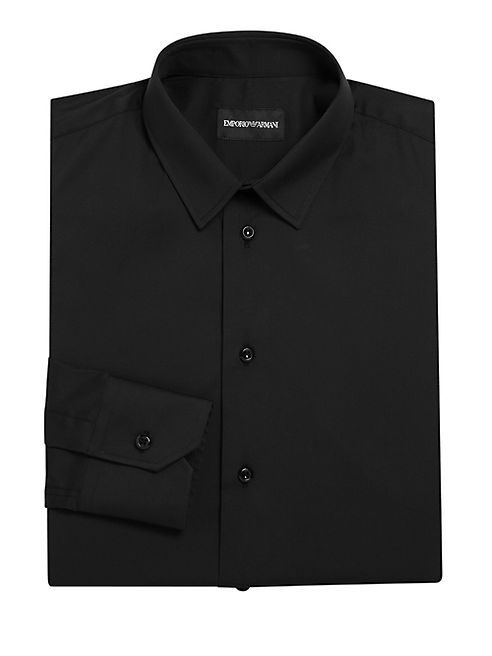 Emporio Armani - Solid Stretch Cotton Slim Dress Shirt