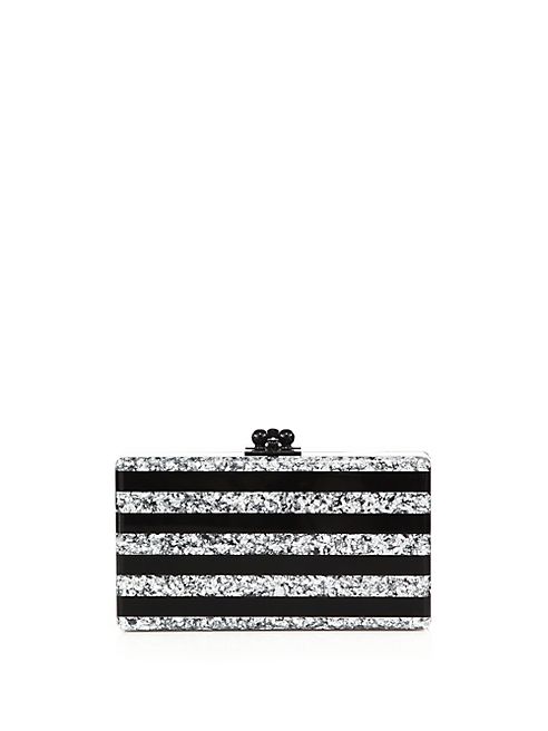 Edie Parker - Jean Glitter Stripe Acrylic Clutch