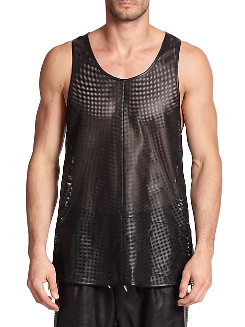 Giuseppe Zanotti - Zippered Leather Tank Top