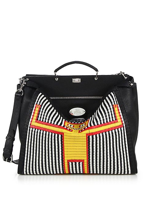 Fendi - Straw Monster Man Peekaboo Bag