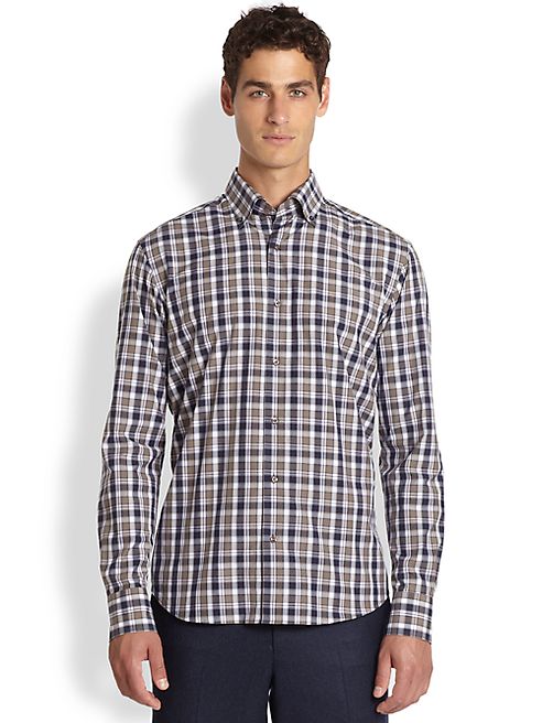 Saks Fifth Avenue Collection - Plaid Cotton Sportshirt