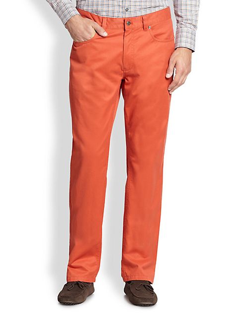 Saks Fifth Avenue Collection - Five-Pocket Pima Cotton Pants