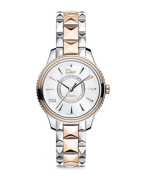 Dior - Dior VIII Montaigne Diamond, 18K Rose Gold & Stainless Steel Automatic Bracelet Watch