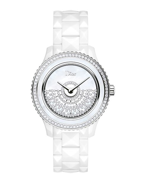 Dior - Dior VIII Grand Bal Diamond, Mother-Of-Pearl, White Ceramic & Stainless Steel Automatic Bracelet Watch