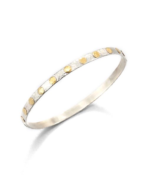 GURHAN - Edifice 24K Yellow Gold & Sterling Silver Midnight Dot Bangle Bracelet