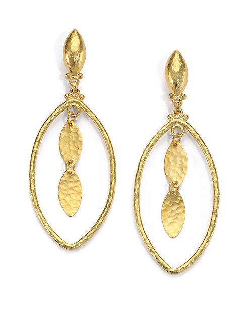 GURHAN - 24K Yellow Gold-Layered Marquis Drop Earrings