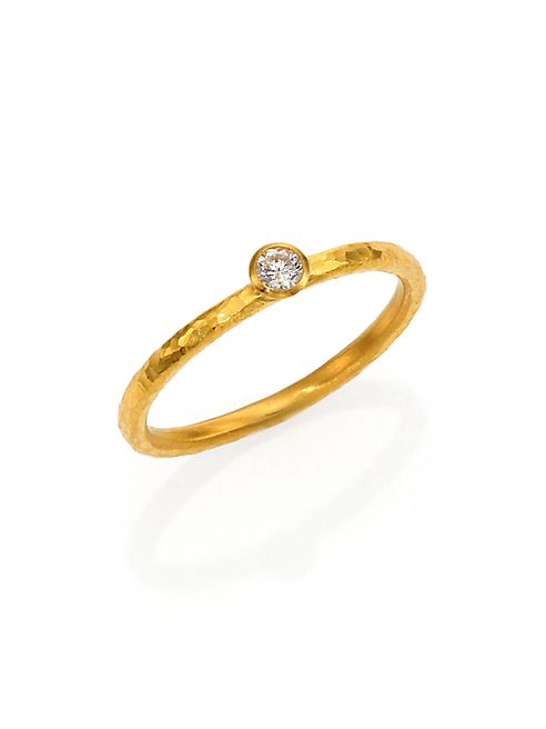 GURHAN - Delicacies Diamond & 24K Yellow Gold Skittle Stacking Ring