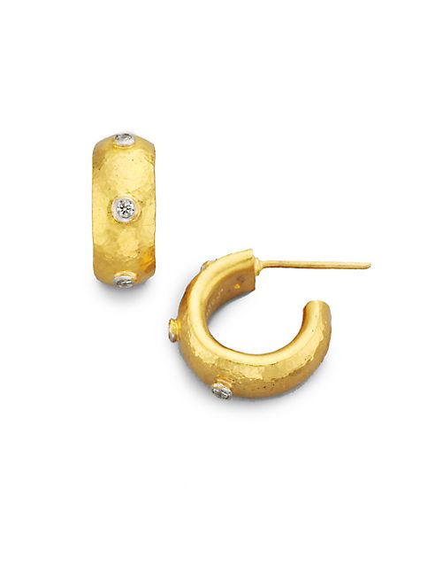 GURHAN - Celestial Diamond & 24K Yellow Gold Constellation Huggie Hoop Earrings/0.5