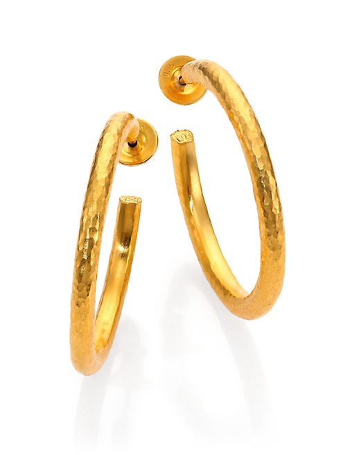 GURHAN - Edifice 24K Yellow Gold Classic Hoop Earrings/1.25