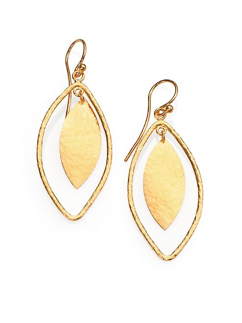 GURHAN - Willow 24K Yellow Gold Leaf Drop Earrings