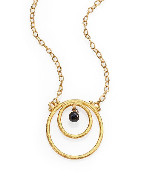 GURHAN - Hoopla Black Diamond & 24K Yellow Gold Pendant Necklace