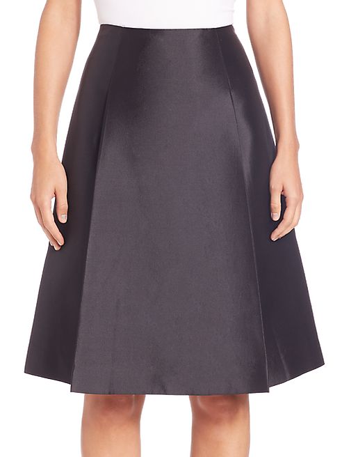 Teri Jon by Rickie Freeman - Silk & Wool A-Line Skirt