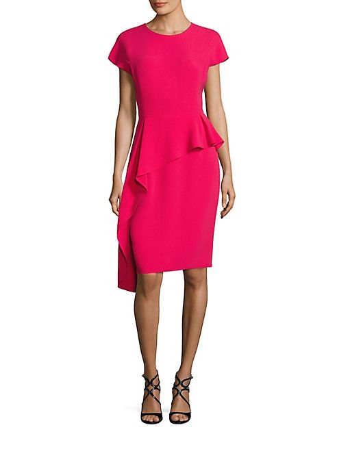 Teri Jon by Rickie Freeman - Asymmetrical Peplum Dress