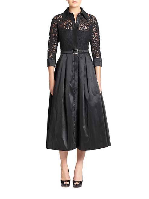 Teri Jon by Rickie Freeman - Lace & Taffeta Dress