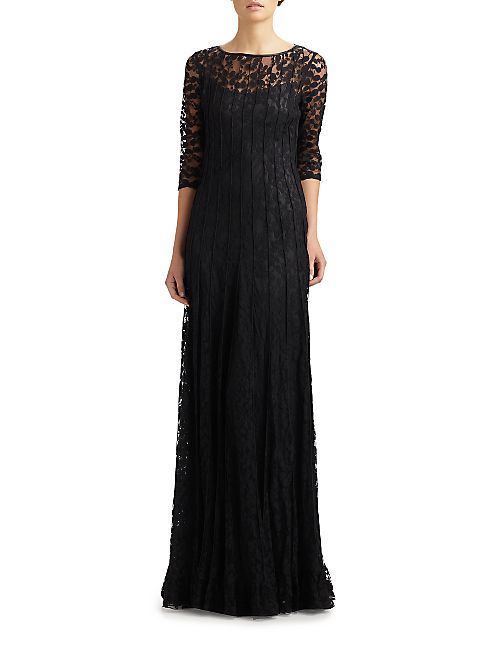 Teri Jon by Rickie Freeman - Lace Pintuck Gown