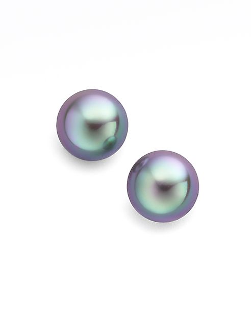 Majorica - 12MM Grey Pearl Earrings