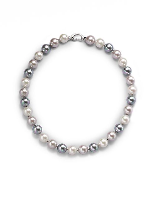 Majorica - 12MM Multicolor Round Pearl & Sterling Silver Strand Necklace/17