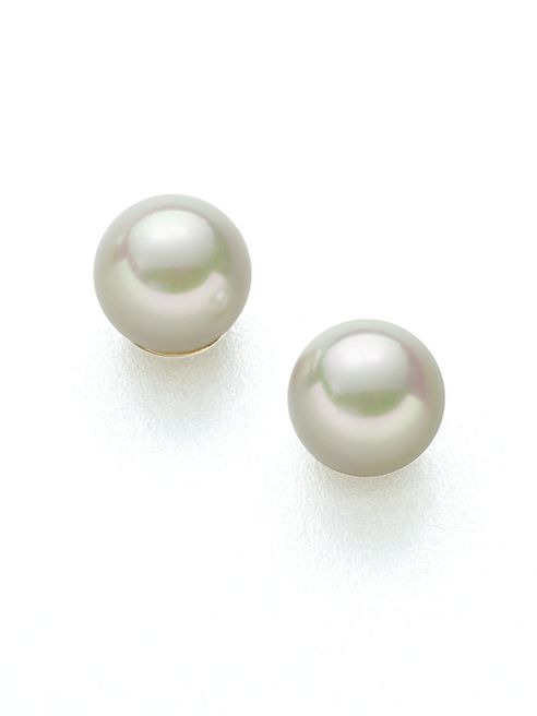 Majorica - Classic 8MM White Pearl Stud Earrings