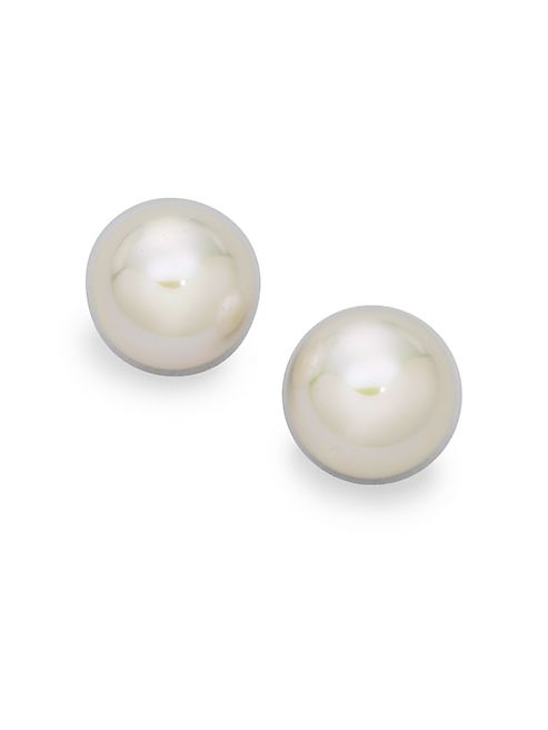 Majorica - Classic 14MM White Pearl Stud Earrings