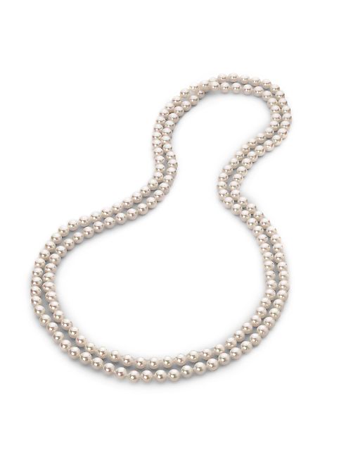 Majorica - 8MM White Pearl Endless Strand Necklace/60