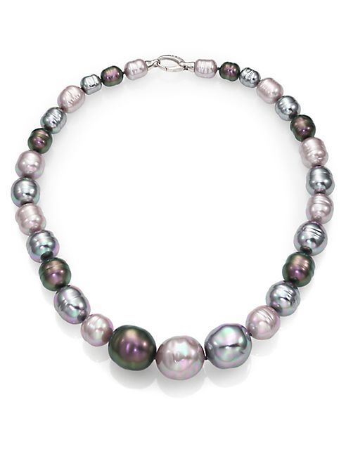 Majorica - 10MM-20MM Multicolor Baroque Pearl & Sterling Silver Graduated Strand Necklace/18