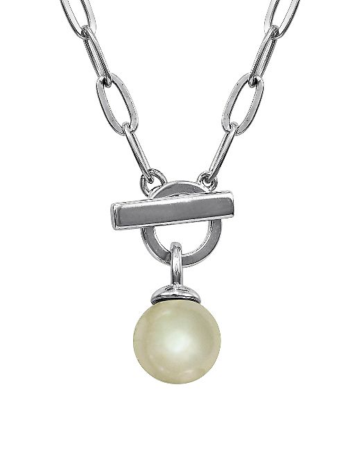 Majorica - 12MM White Organic Man-Made Pearl Toggle Necklace