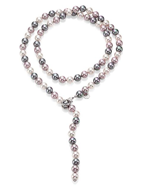 Majorica - 10MM Multicolor Round Pearl & Sterling Silver Strand Necklace/35