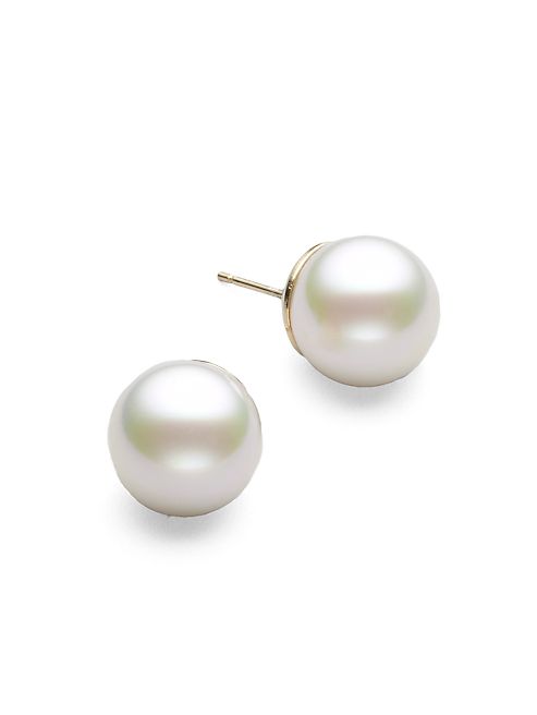 Majorica - 12MM White Organic Pearl Stud Earrings