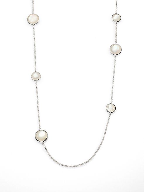 IPPOLITA - Wonderland Mother-Of-Pearl, Clear Quartz & Sterling Silver Lollipop Doublet Station Necklace