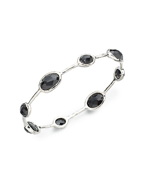 IPPOLITA - Rock Candy Black Onyx & Sterling Silver Station Bangle Bracelet