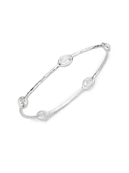 IPPOLITA - Rock Candy Clear Quartz & Sterling Silver Five-Stone Bangle Bracelet