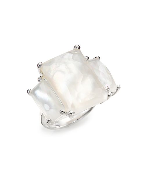 IPPOLITA - Rock Candy Mother-Of-Pearl, Clear Quartz & Sterling Silver Three-Stone Ring