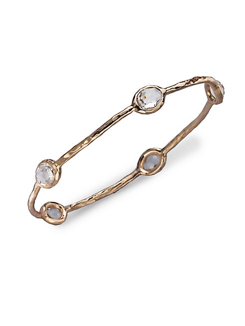 IPPOLITA - Rosé Rock Candy Clear Quartz Five-Stone Station Bangle Bracelet