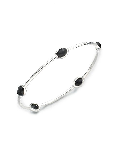 IPPOLITA - Rock Candy Black Onyx & Sterling Silver Five-Stone Bangle Bracelet