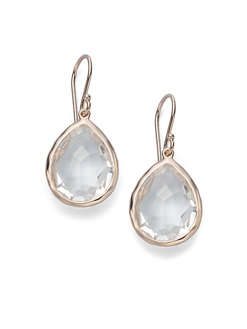 IPPOLITA - Rosé Rock Candy Clear Quartz Teardrop Earrings