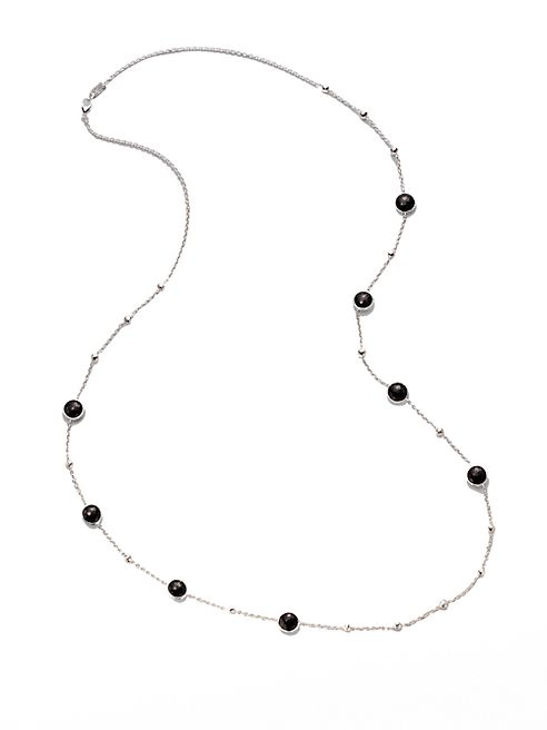 IPPOLITA - Onyx & Sterling Silver Mini Lollipop Illusion Chain Necklace