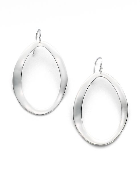 IPPOLITA - Glamazon Scultura Sterling Silver Large Wavy Oval Drop Earrings