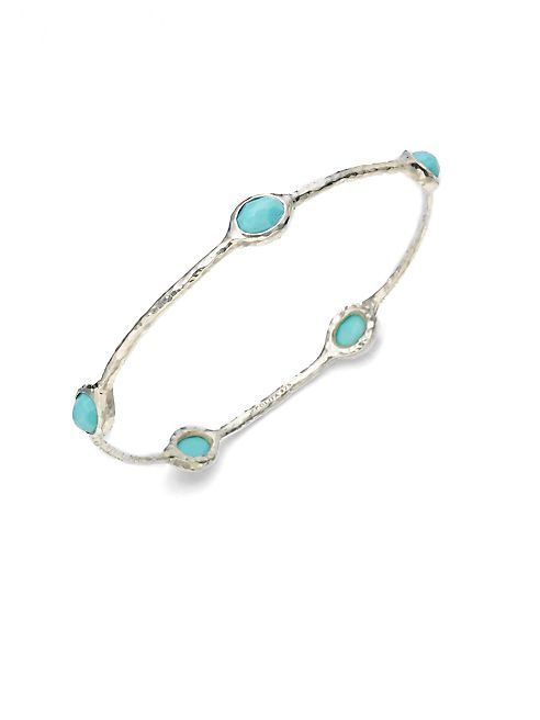 IPPOLITA - Rock Candy Turquoise & Sterling Silver Five-Stone Bangle Bracelet