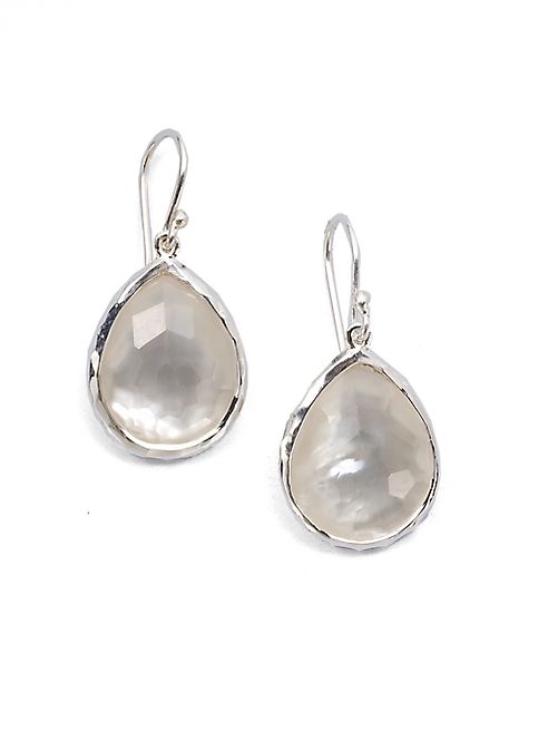 IPPOLITA - Wonderland Mother-Of-Pearl, Clear Quartz & Sterling Silver Mini Doublet Teardrop Earrings