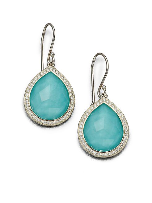 IPPOLITA - Turquoise Doublet & Diamond Drop Earrings