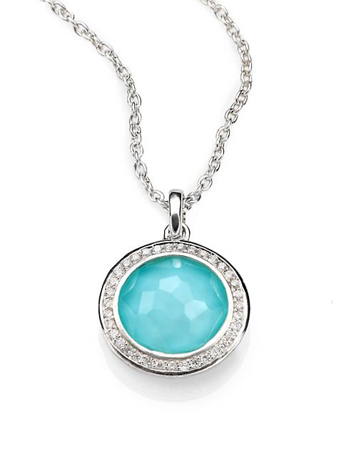 IPPOLITA - Turquoise Doublet, Diamond & Sterling Silver Pendant Necklace