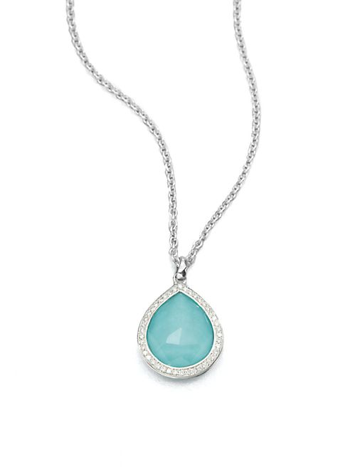 IPPOLITA - Turquoise Doublet & Diamond Pendant Necklace